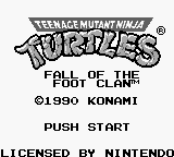 Teenage Mutant Ninja Turtles - Fall of the Foot Clan (USA) Title Screen